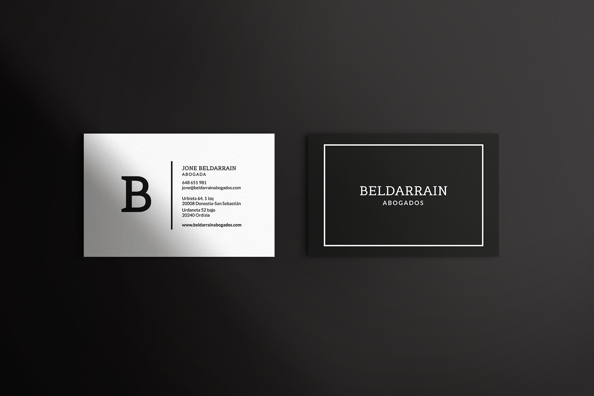 BELDARRAIN abogados | logotipo garapena eta webgune profesionalaren sorrera, Donostia