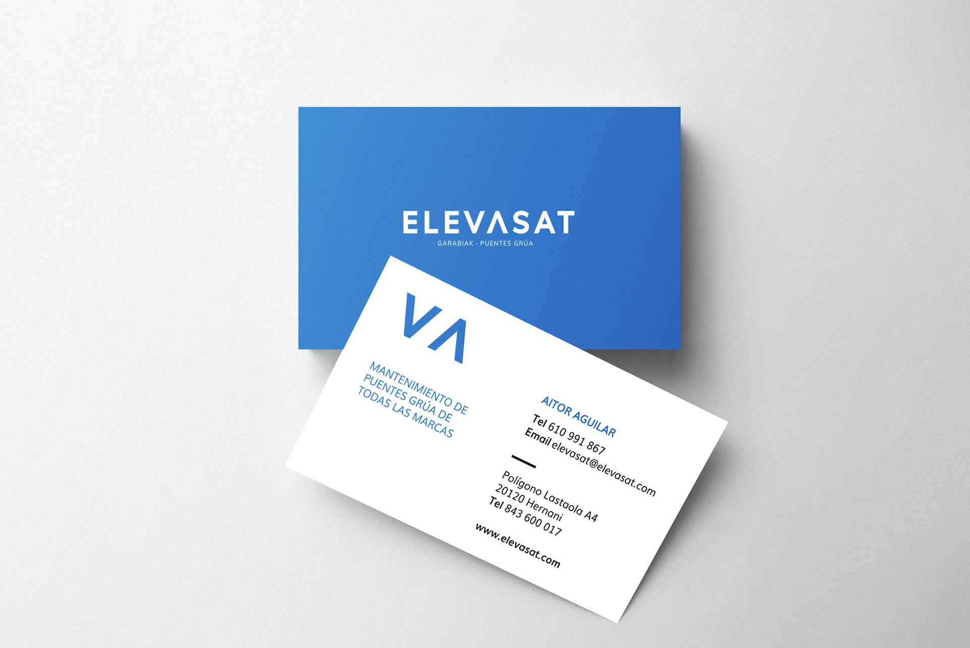 Elevasat | logo, stationery and website design, Hernani (Gipuzkoa)